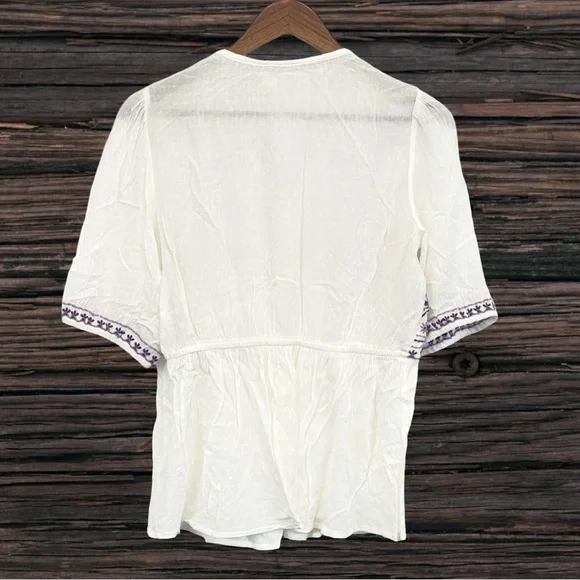 Nurture by Lamaze Cream Blouse with Purple Detailing - Picture 2 of 5